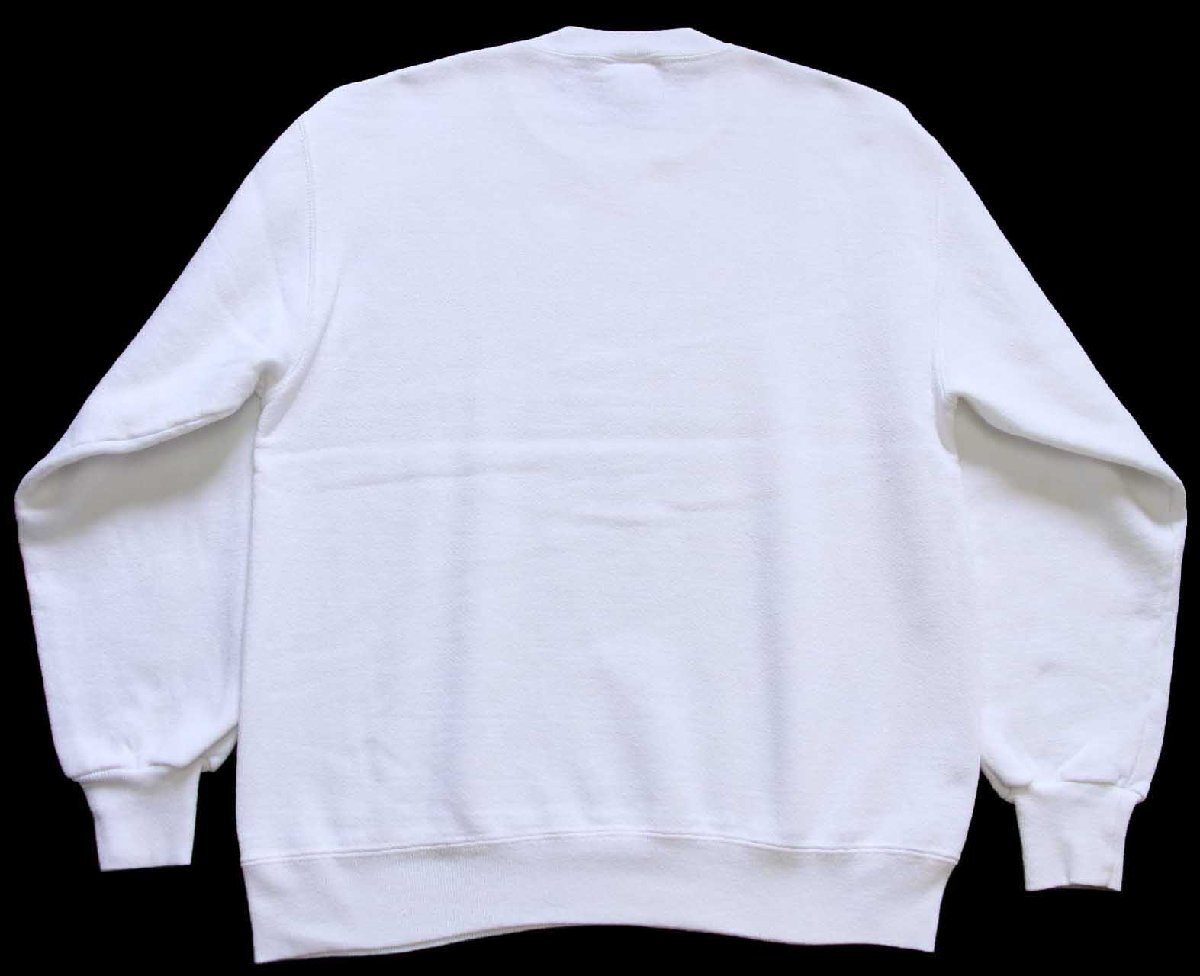 90s USA製 RUSSELLラッセル 無地 前V スウェット 白 M☆ブランク
