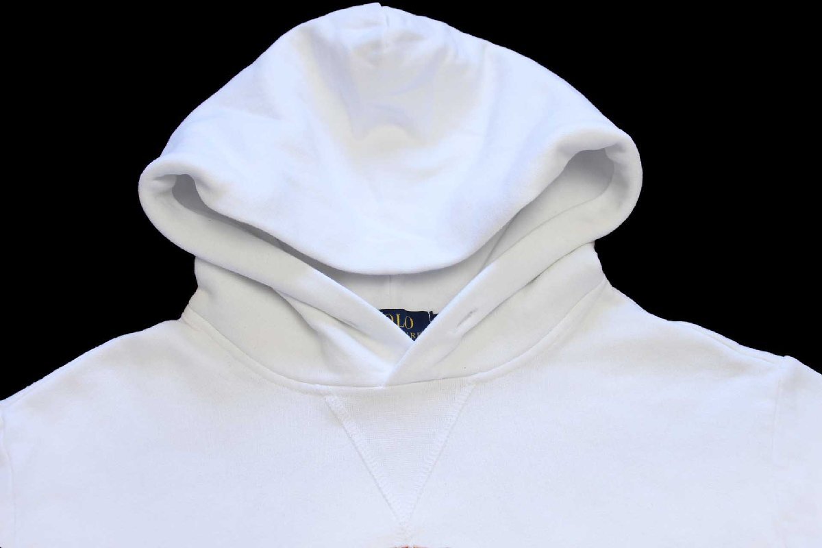 ポロ ラルフローレン ポロベア 前V スウェットパーカー 白 S