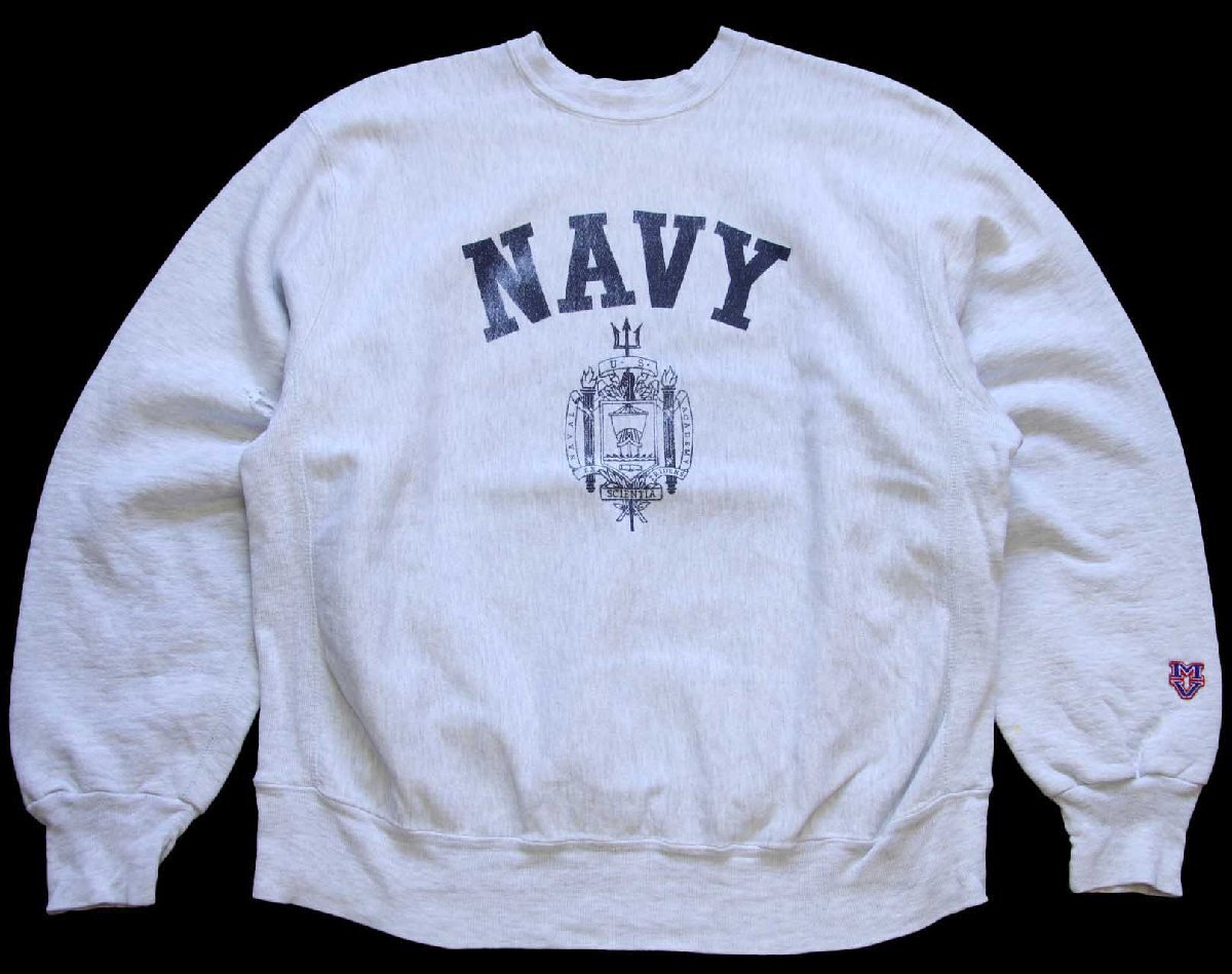 90s USA製 MV SPORT 米軍 NAVY U.S.NAVAL ACADEMY ロゴ リバース