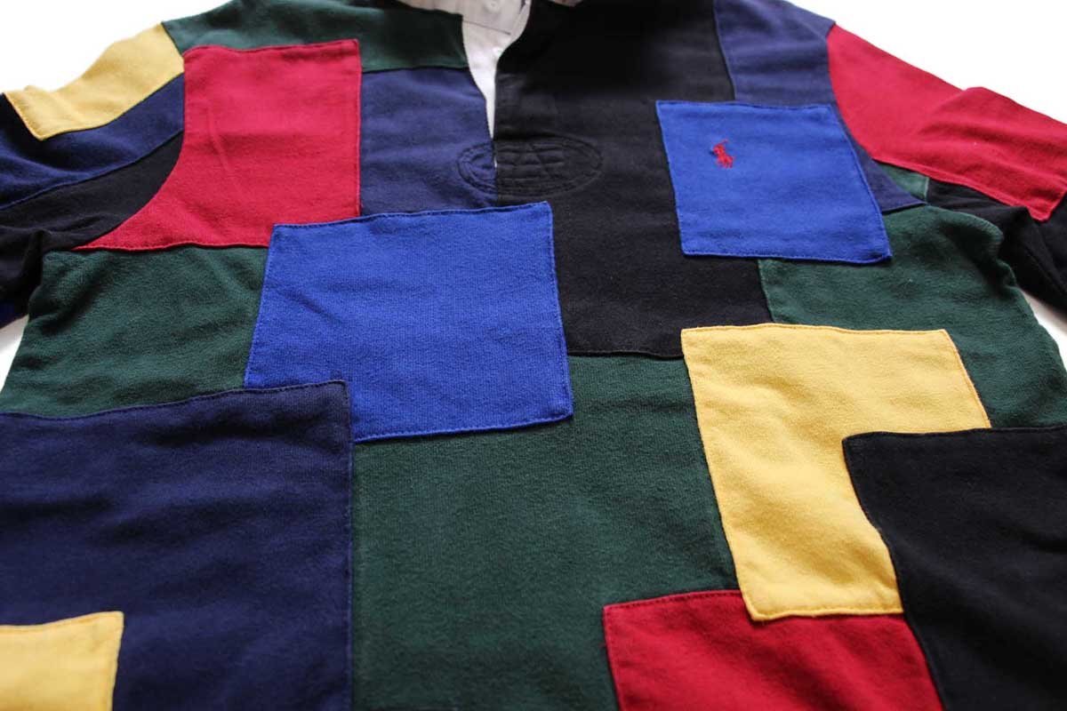 00s ポロ ラルフローレン CUSTOM FIT パッチワーク コットン ラガー