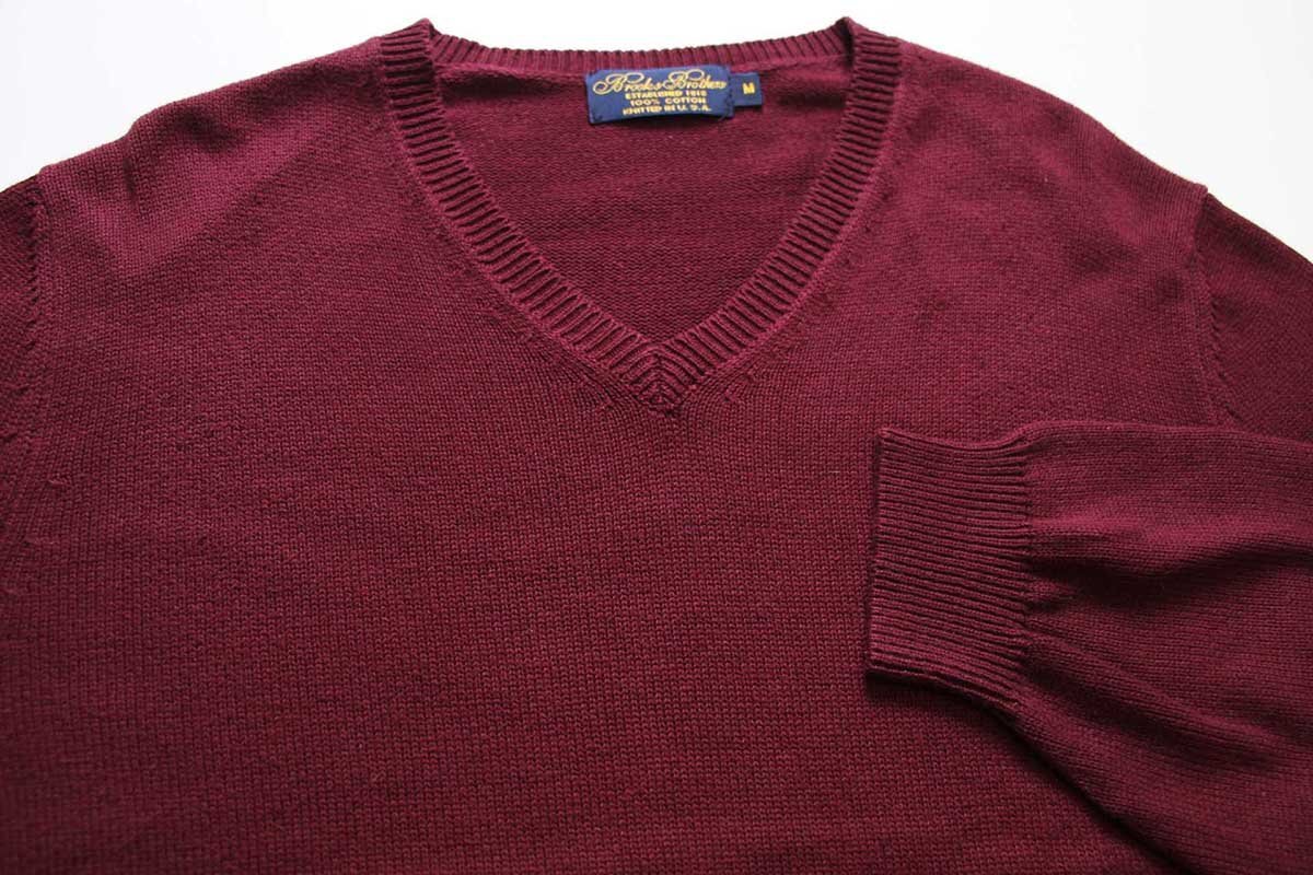 90s USA製 Brooks Brothersブルックスブラザーズ Vネック コットン