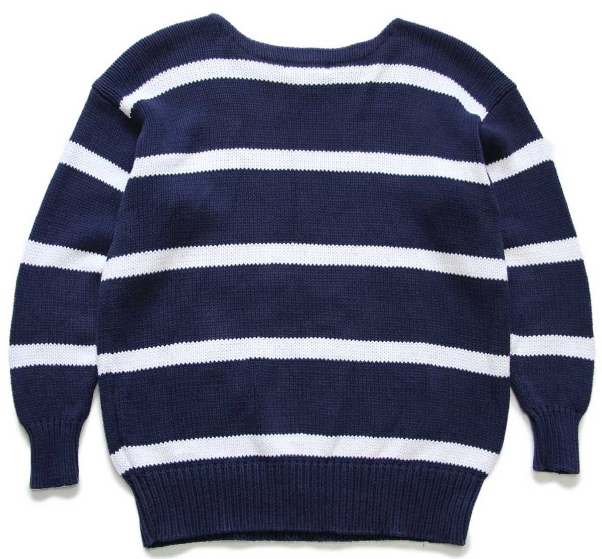 90s ラルフローレン ボーダー ボートネック コットンニット セーター