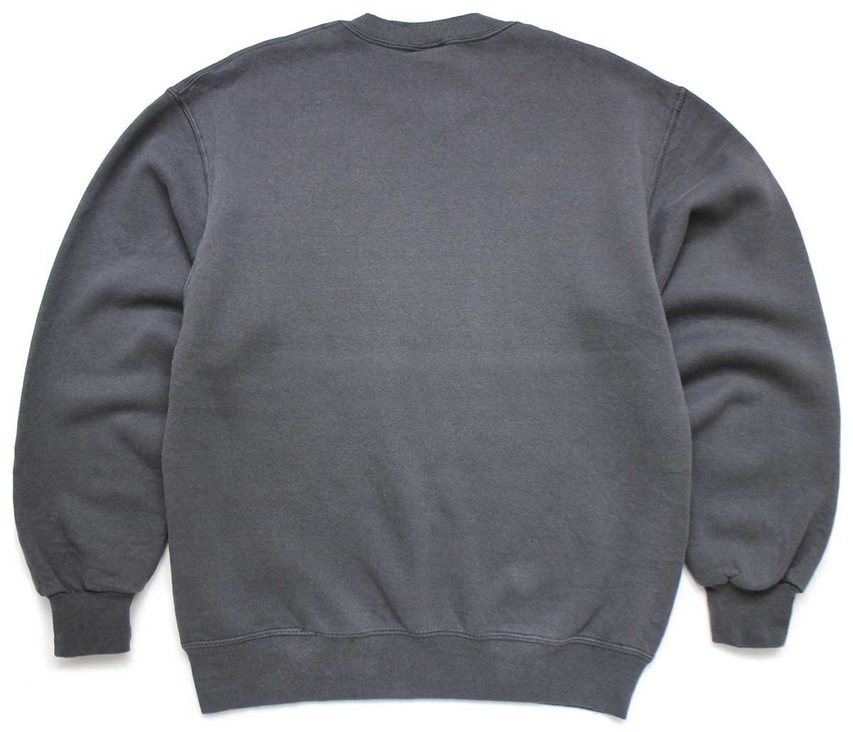 90s USA製 RUSSELLラッセル 無地 前V スウェット チャコールグレー M