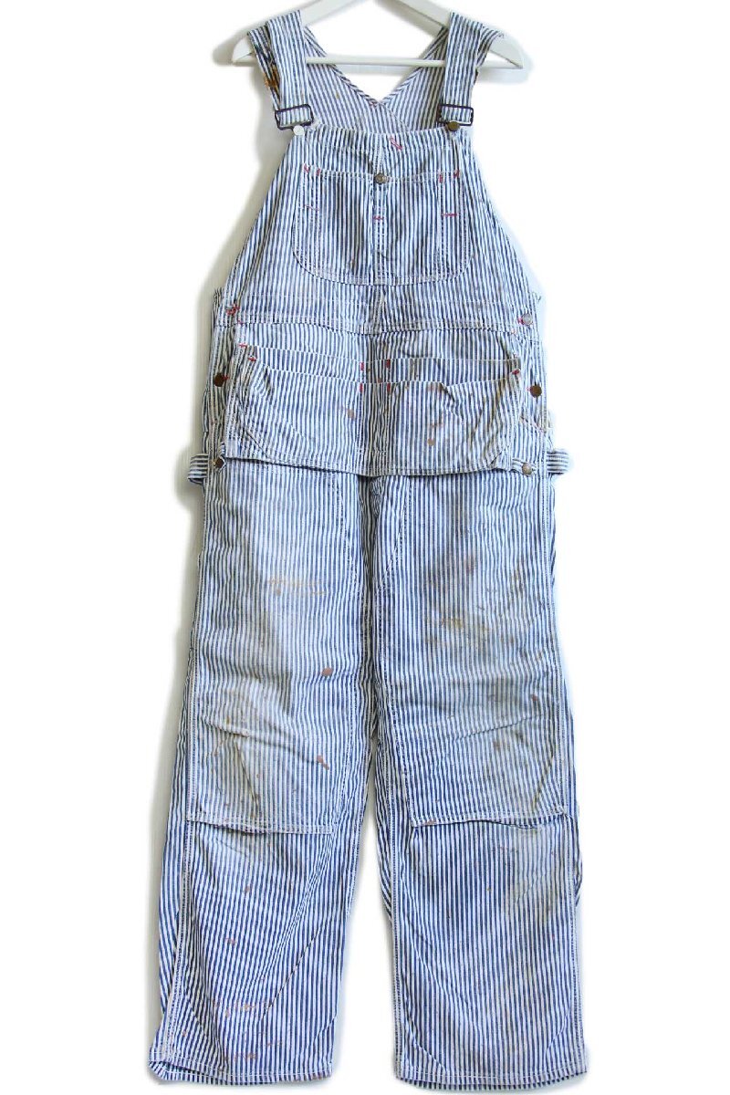 50s USA製 COWDEN ペンキ飛び エプロン付き ダブルニー ヒッコリー