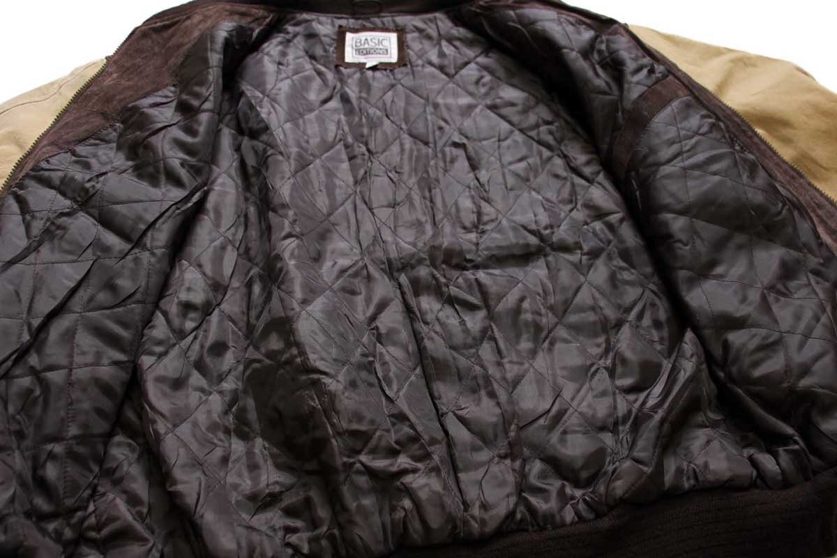 00s BASIC EDITIONS ツートン 切り替え キルティングライナー スエード