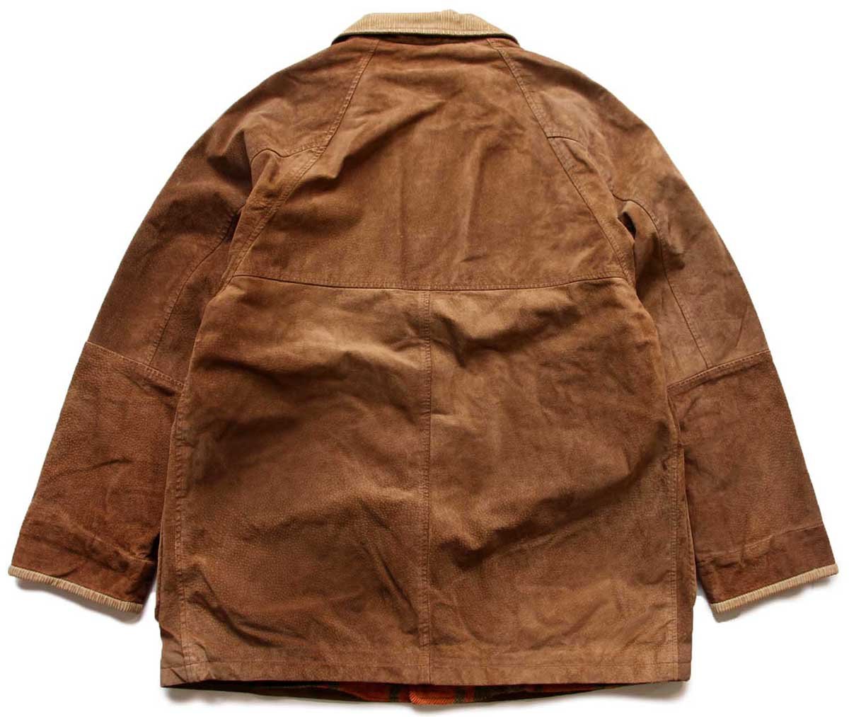 90s SAVE THE FOREST VALLEY チェック ネルライナー スエードレザー