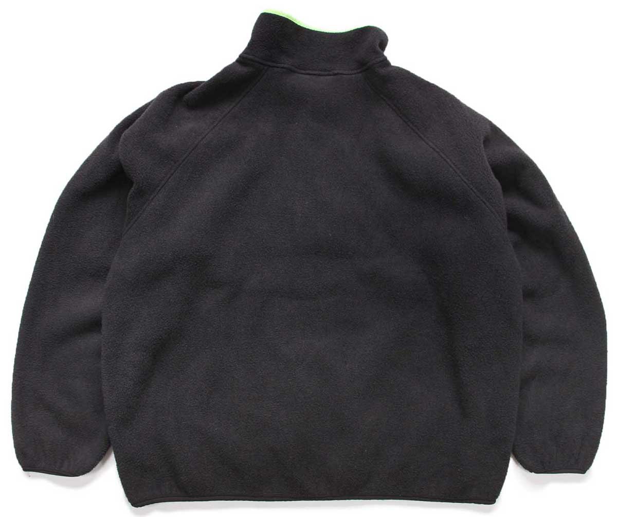 80s USA製 Woolrichウールリッチ プルオーバー フリース 黒×蛍光黄緑