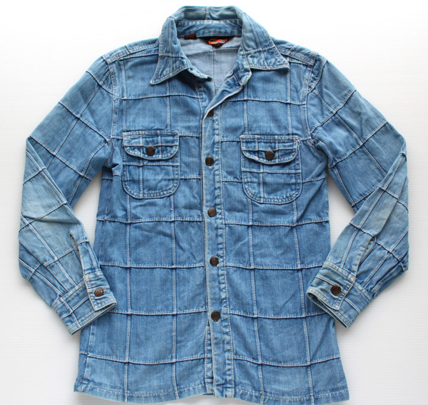 70s MONTGOMERY WARD パッチワーク デニムシャツ S - Sixpacjoe Web Shop