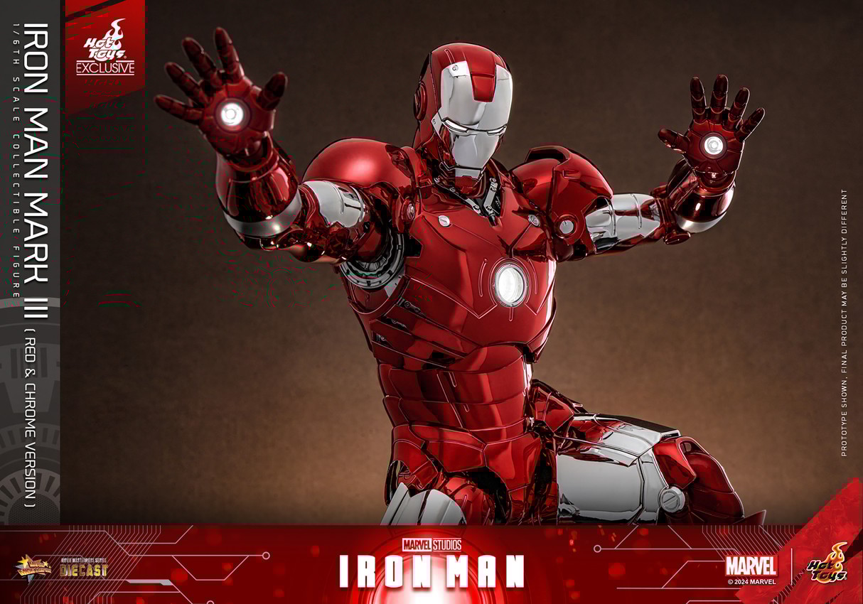 Iron Man Mark III (Red & Chrome Version) Sixth Scale Figure by Hot