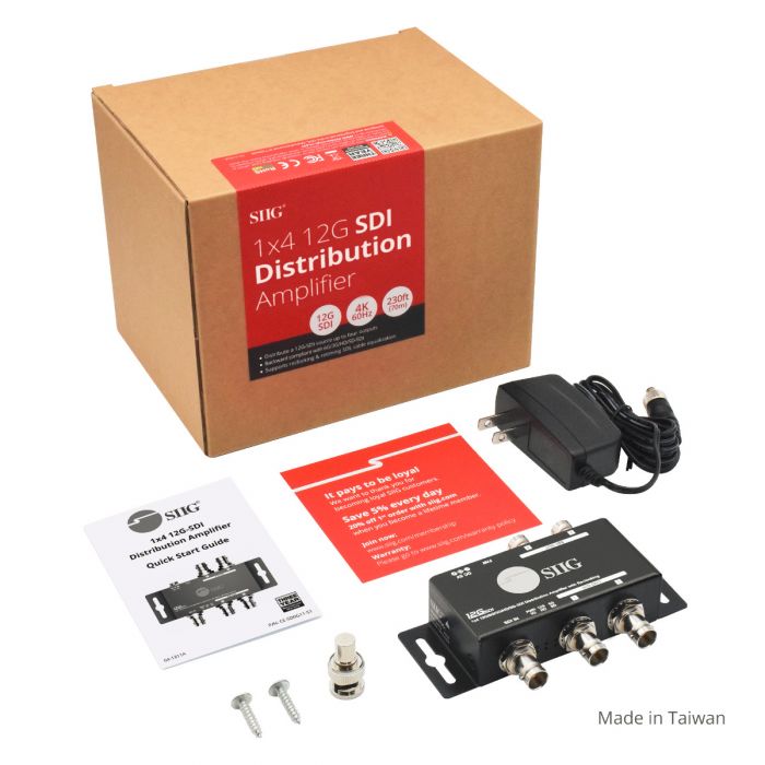 1x4 12G SDI Distribution Amplifier