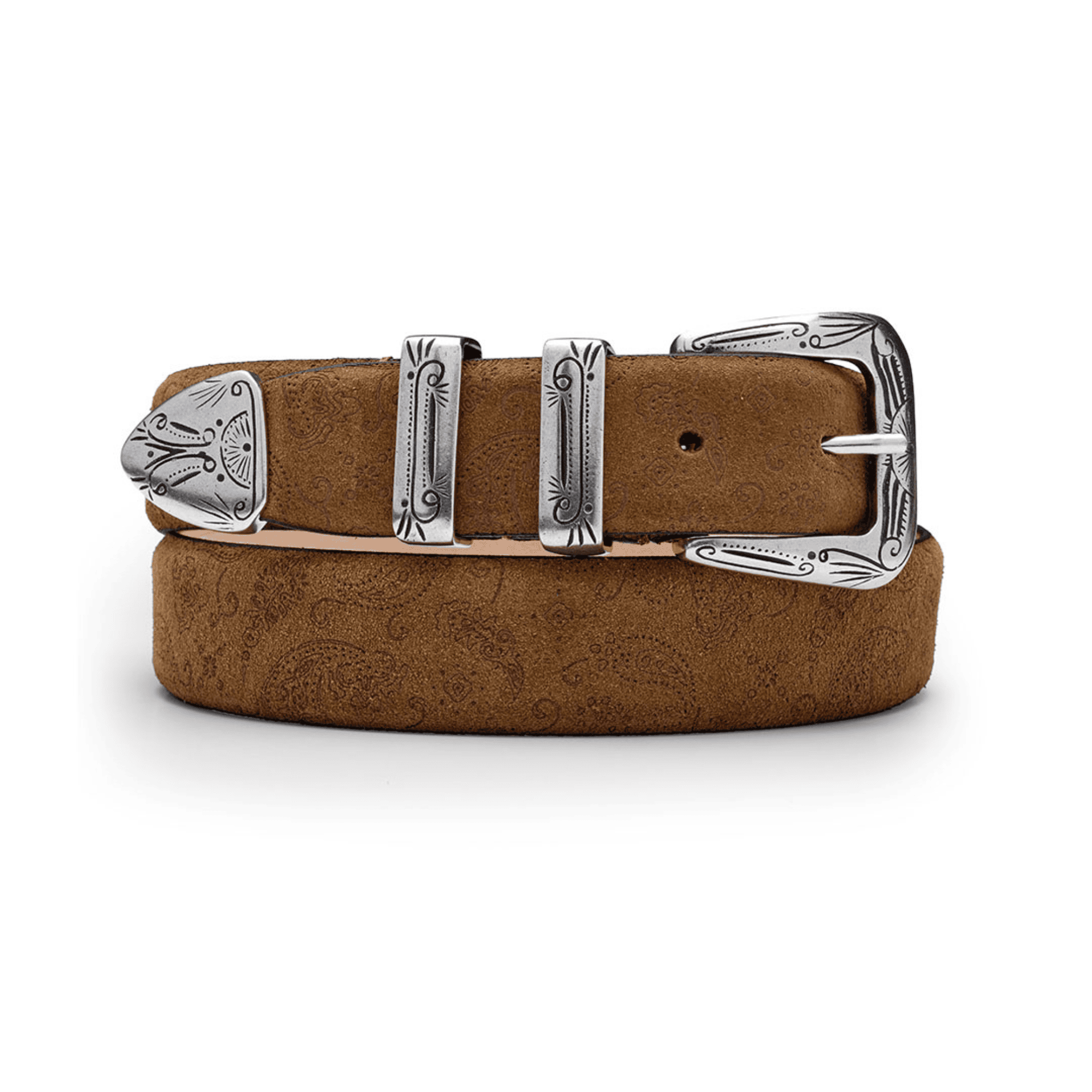 GIPSY Belt | Brown Suede | SILVER OSTRICH x ARIZONA LOVE