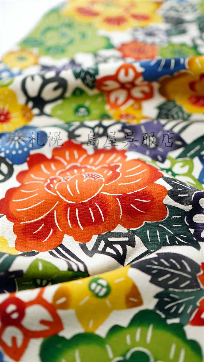 九寸名古屋帯：江戸紅型 花づくし