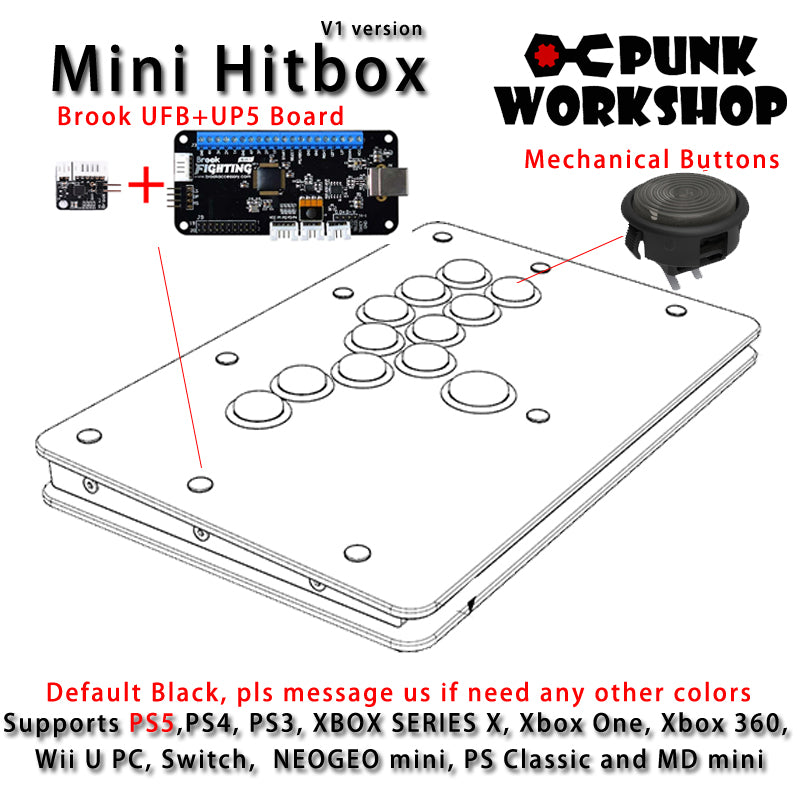 PunkWorkshop Fighting Controller Mini HitBox Ultimate Support for