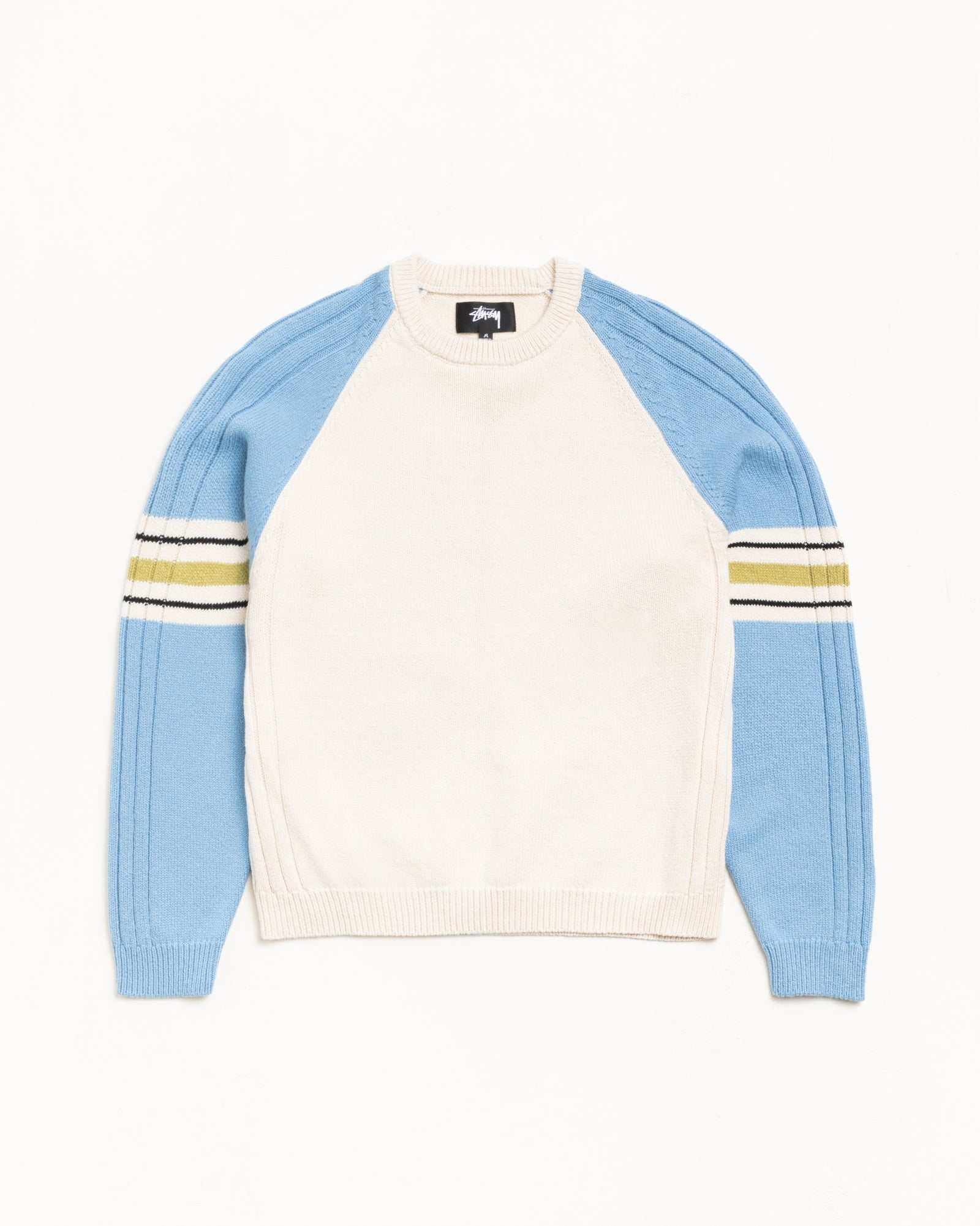 Stripe Raglan Crew – Blue | Tops & Knits | Stüssy