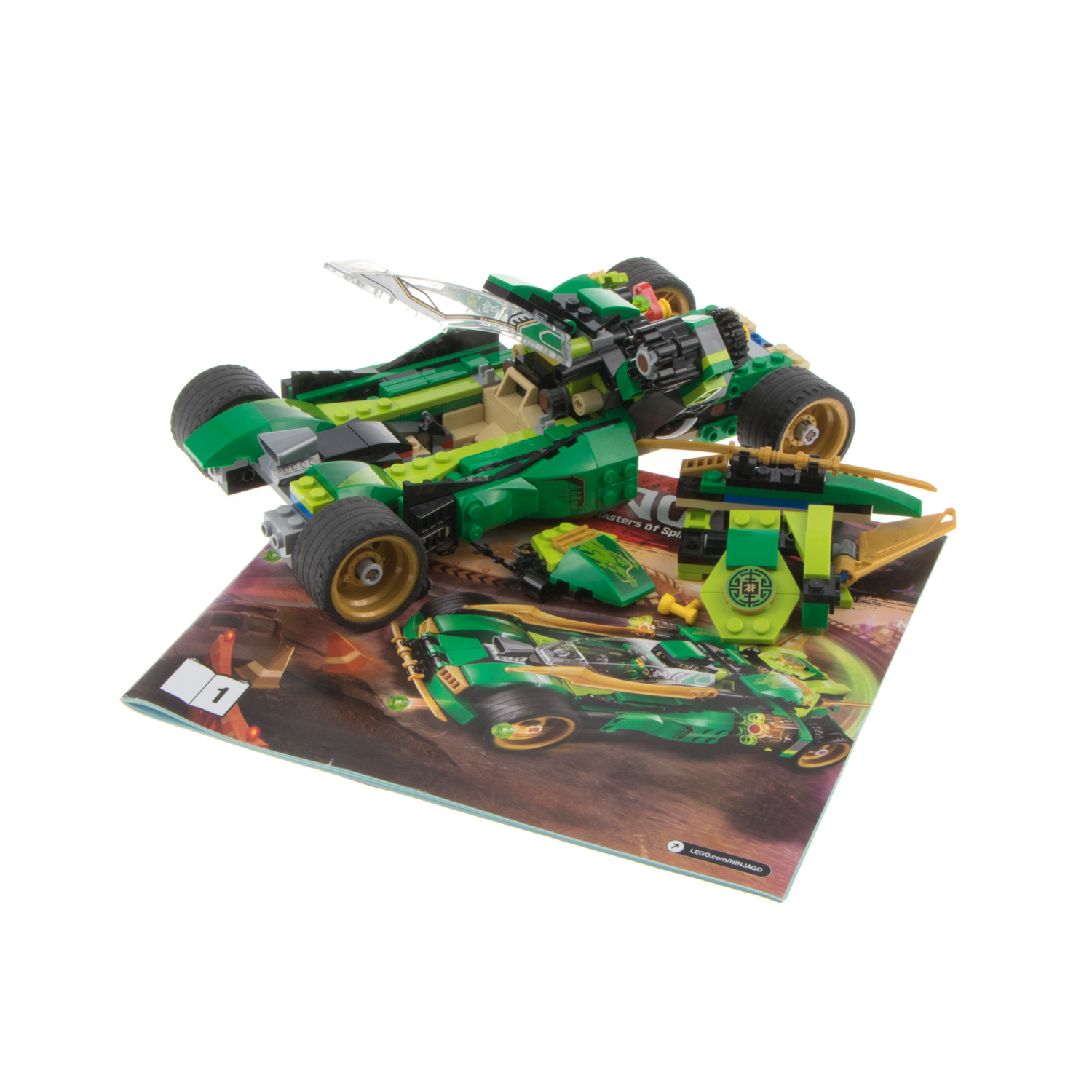 1x Lego Set Auto Ninjago Ninja Nightcrawler 70641 grün unvollständig