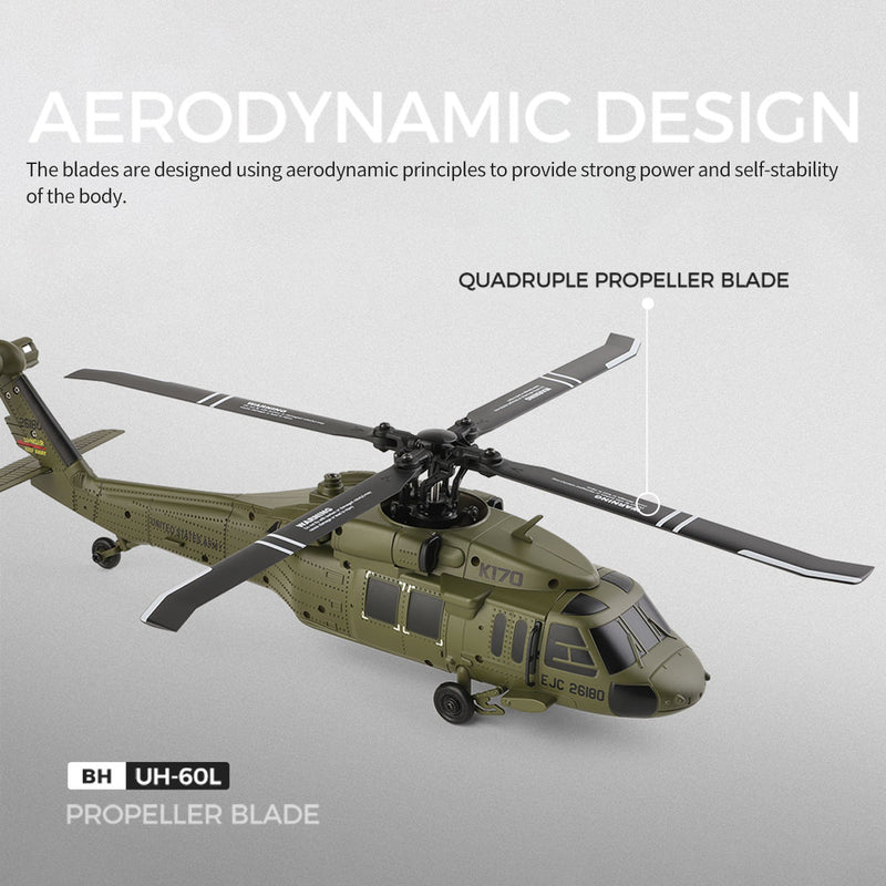 WLTOYS XK 170 Blackhawk UH-60L RC Helicopter With Landing Pad and