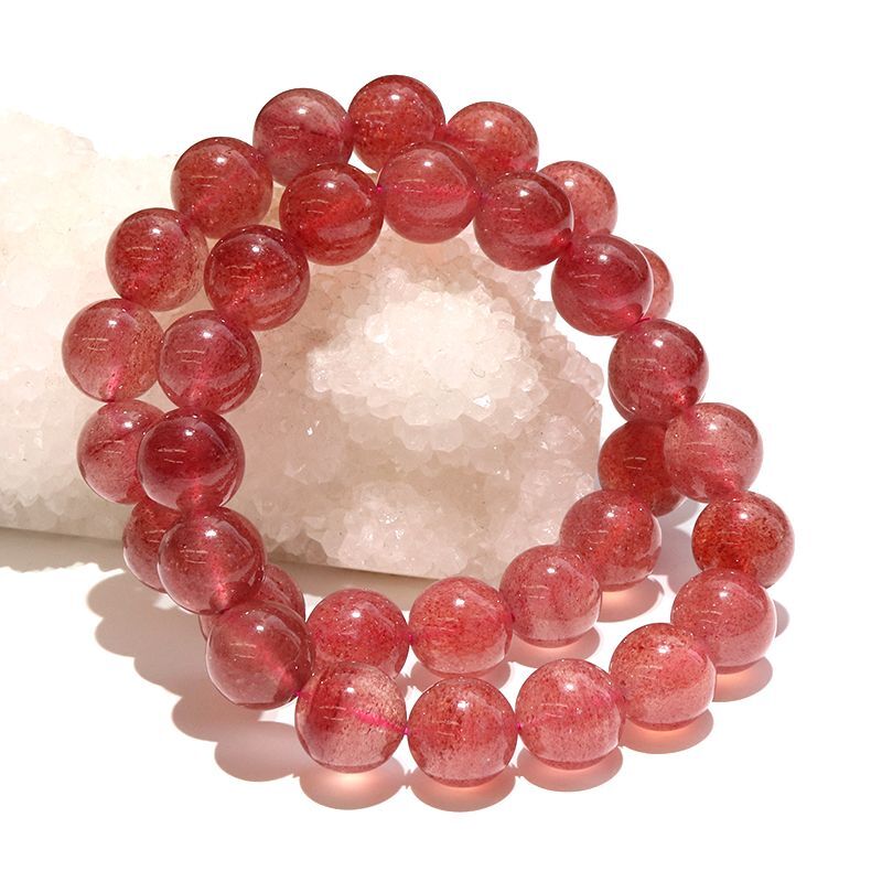 ブレス ストロベリークォーツ＜タンザニア産＞ 丸 約12.5mm 浄化 幸運