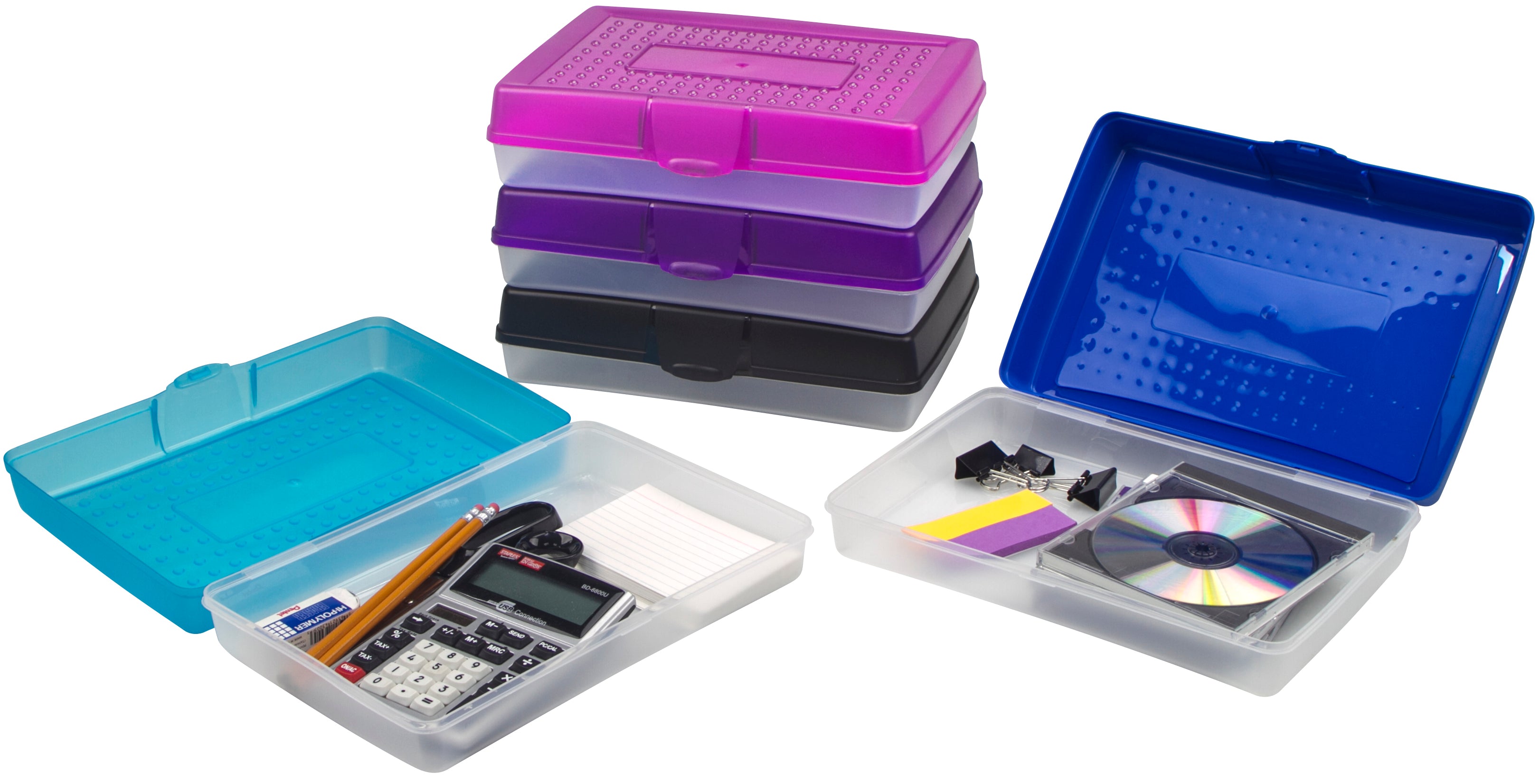 Large Pencil Box, Assorted Colors – Storex