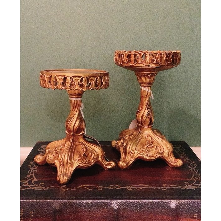 キャンドルスタンド2本セット アンティーク調キャンドルホルダーセット