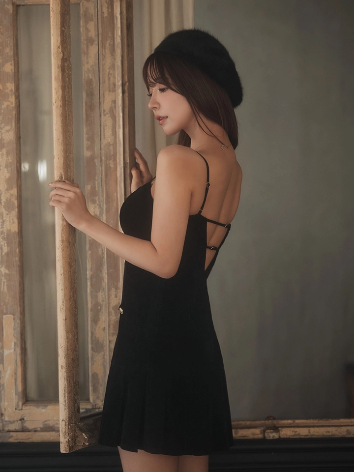 XSサイズあり【Glossy/グロッシー】バストリボン/ ラメツイード