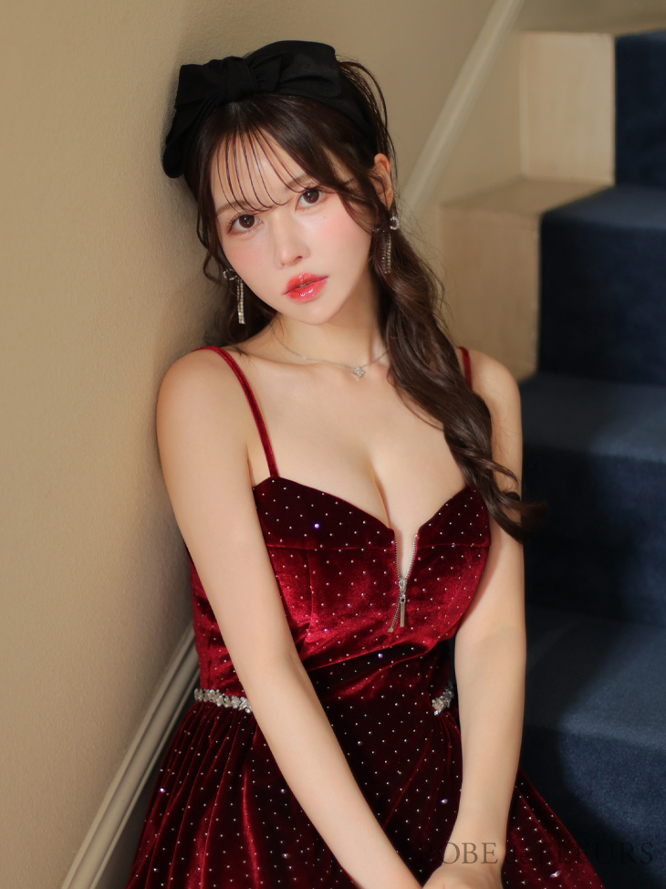 XSサイズあり【ROBE de FLEURS/ローブドフルール】ストーン付き