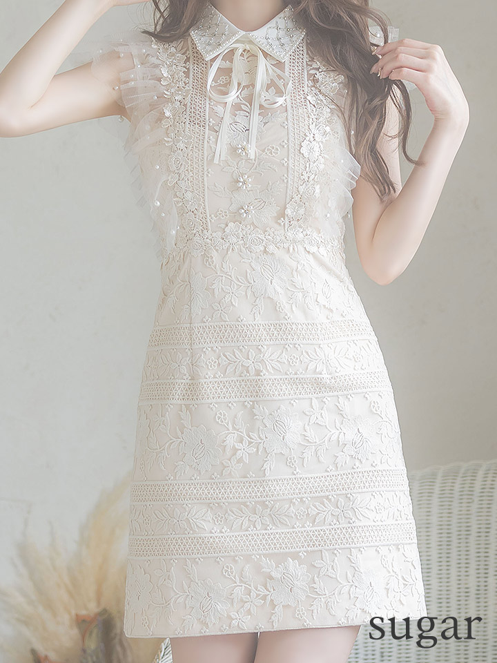 即日発送【ROBE de FLEURS/ローブドフルール】ビジュー襟/ フラワー