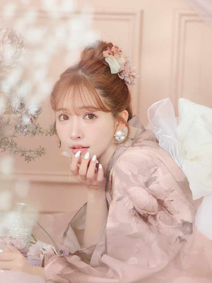 即日発送】アンティークフラワーピンク浴衣【浴衣3点セット 浴衣/帯