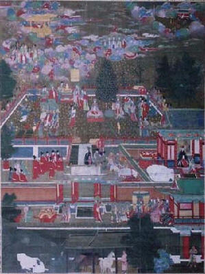 絹本著色釈迦誕生図