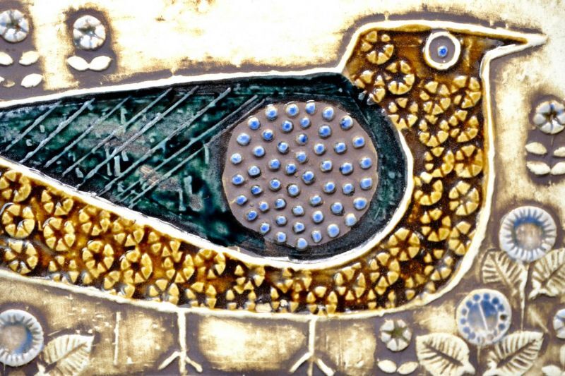 北欧雑貨/Lisa Larson/リサ・ラーソン/アンティーク/UNIK Fagler/小鳥陶板