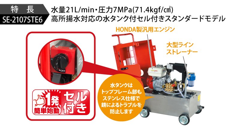 SE-2107STE6 | 水タンク付静音型 | 高圧洗浄機 | 製品情報 | 高圧洗浄