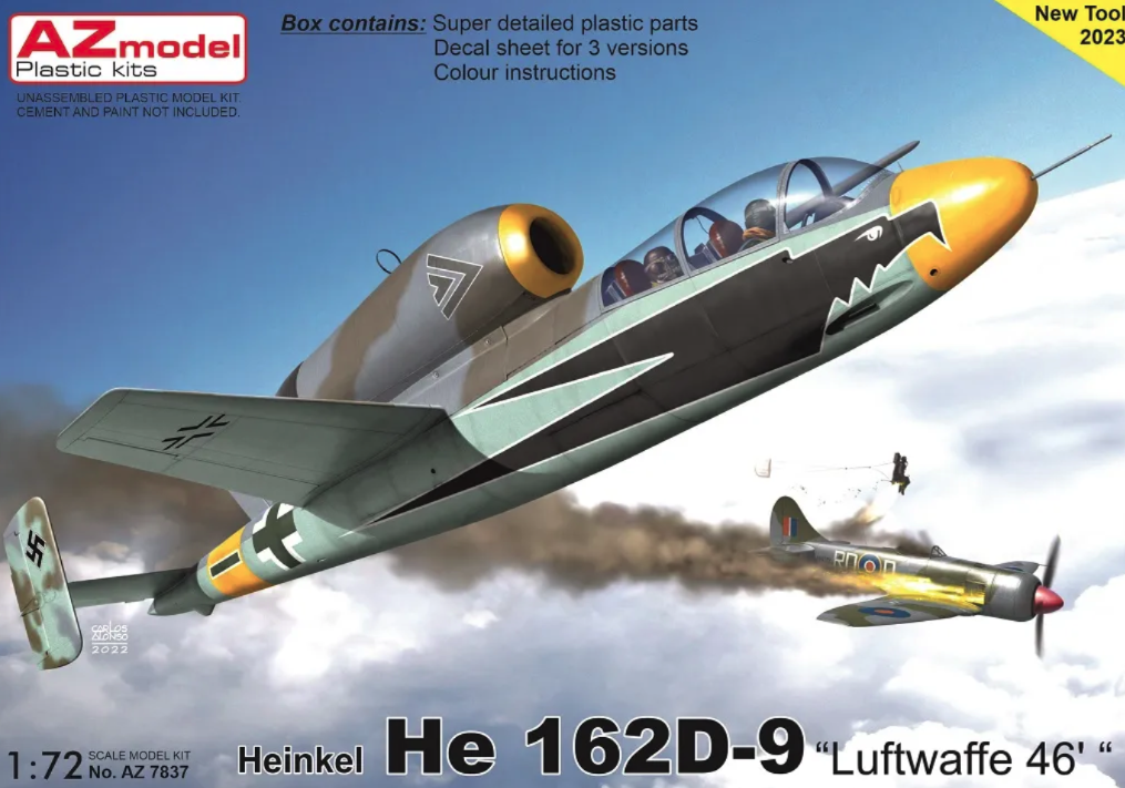 He 162D-9 Two-seater Luftwaffe 46 AZ-Model 7837
