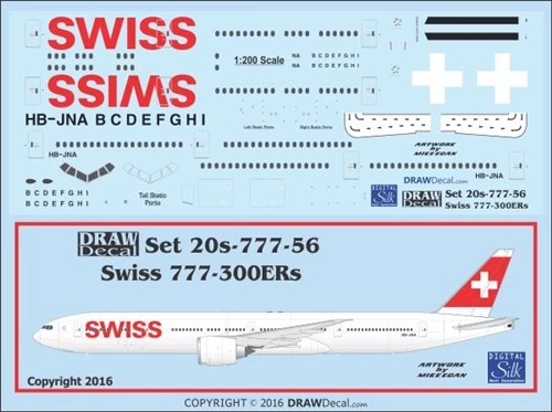 Boeing 777-300ER - Swiss International Airlines Draw Decal -20-777-56