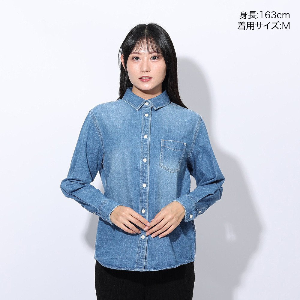 エルケクス（ELKEX）（レディース）デニムシャツ EKL4FA0017 LBLU