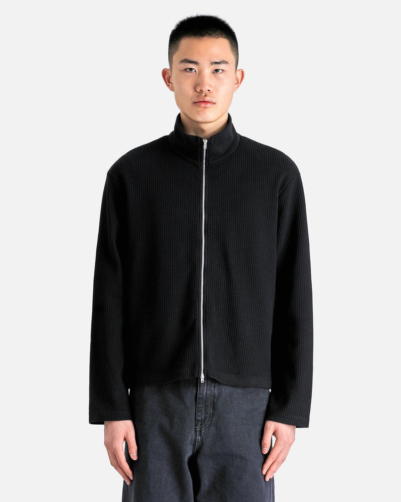 Shrunken Fullzip Polo in Black Rib – SVRN