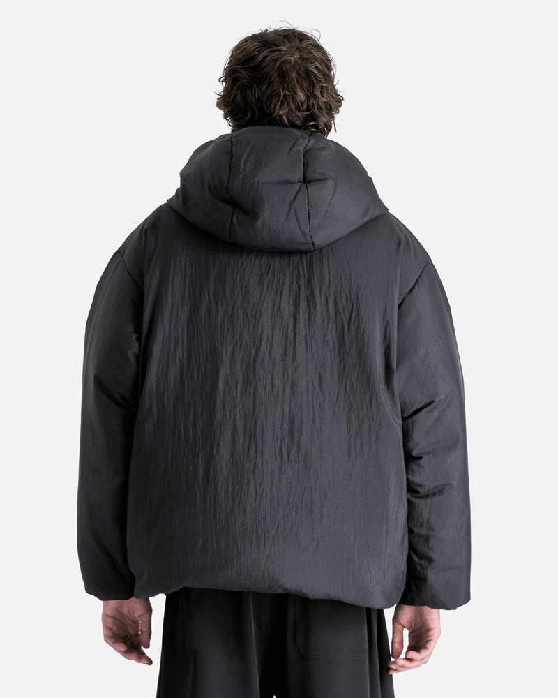 Silk and Nylon Canvas Down Jacket in Black – SVRN