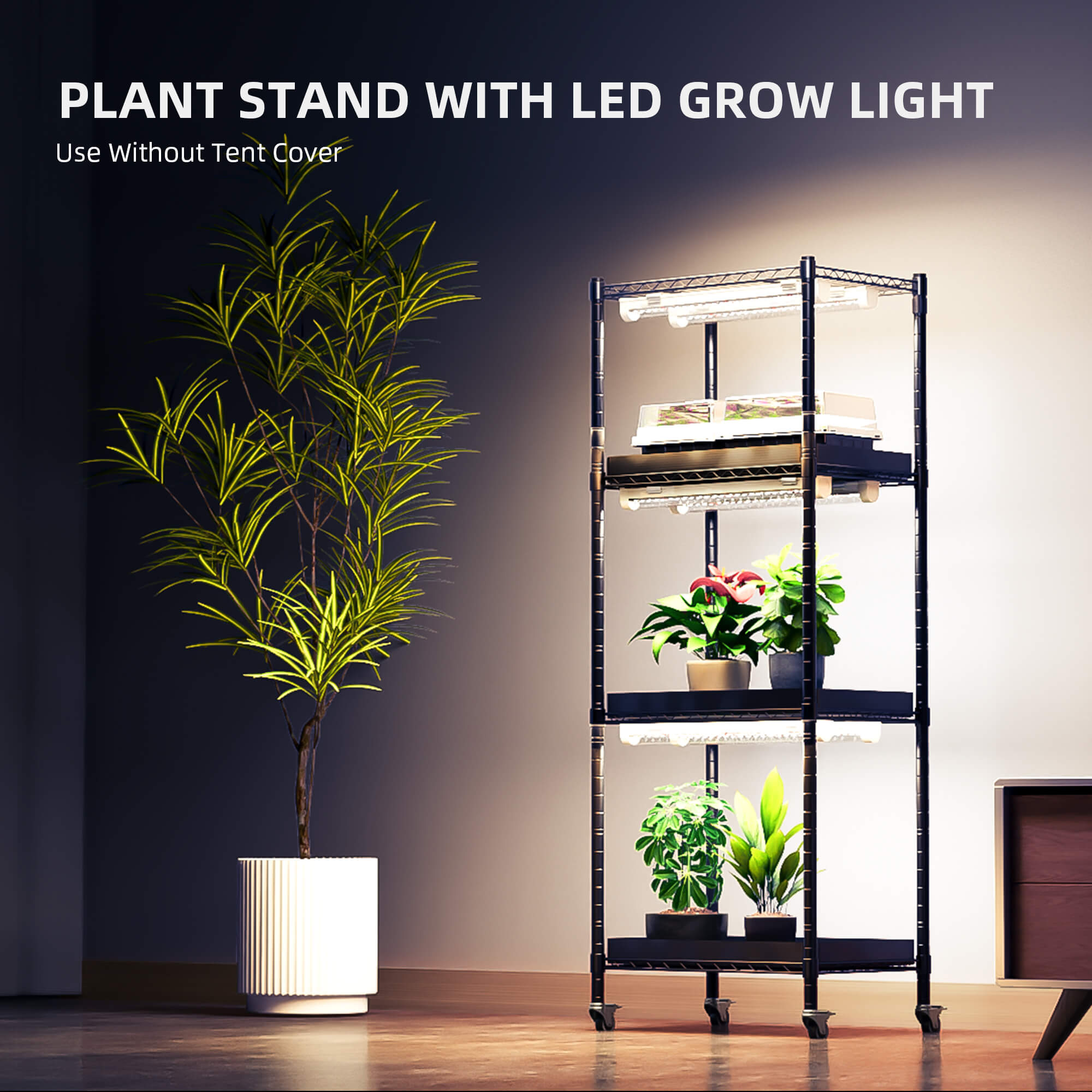 2026 Spider Farmer 4Tier Plant Stand With Grow Lights 54W