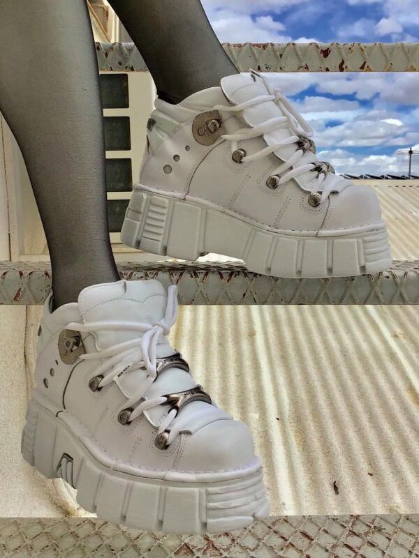 取り寄せ]M-106-S53 / ホワイト / 厚底スニーカー / 本革【NEW ROCK