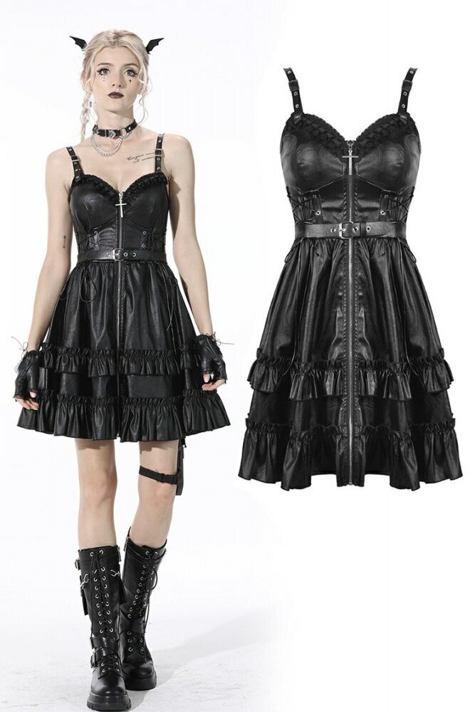 faux leather strap dress / ワンピース【DARK IN LOVE】 | Spider