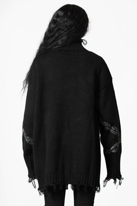 CHAINED KNIT SWEATER/ニットトップス【KILL STAR】 | Spider Rock Web