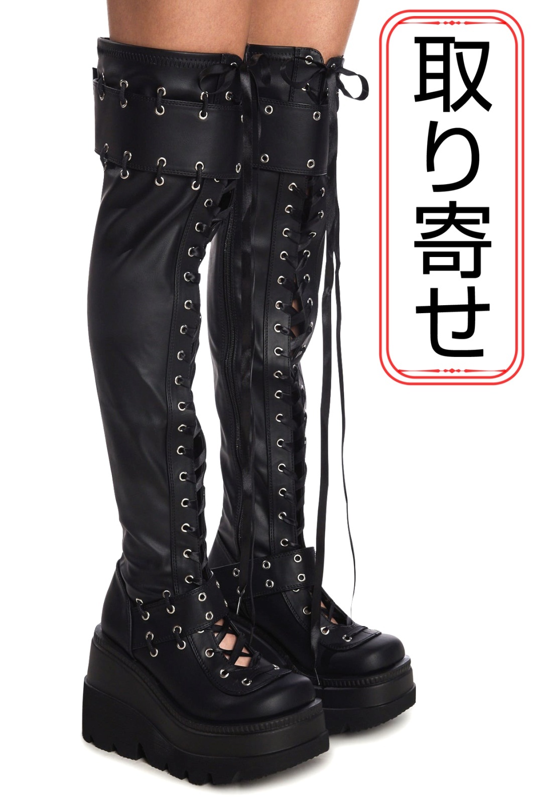 取り寄せ]SHAKER-325 / 厚底ニーハイブーツ【DEMONIA】 | Spider Rock Web