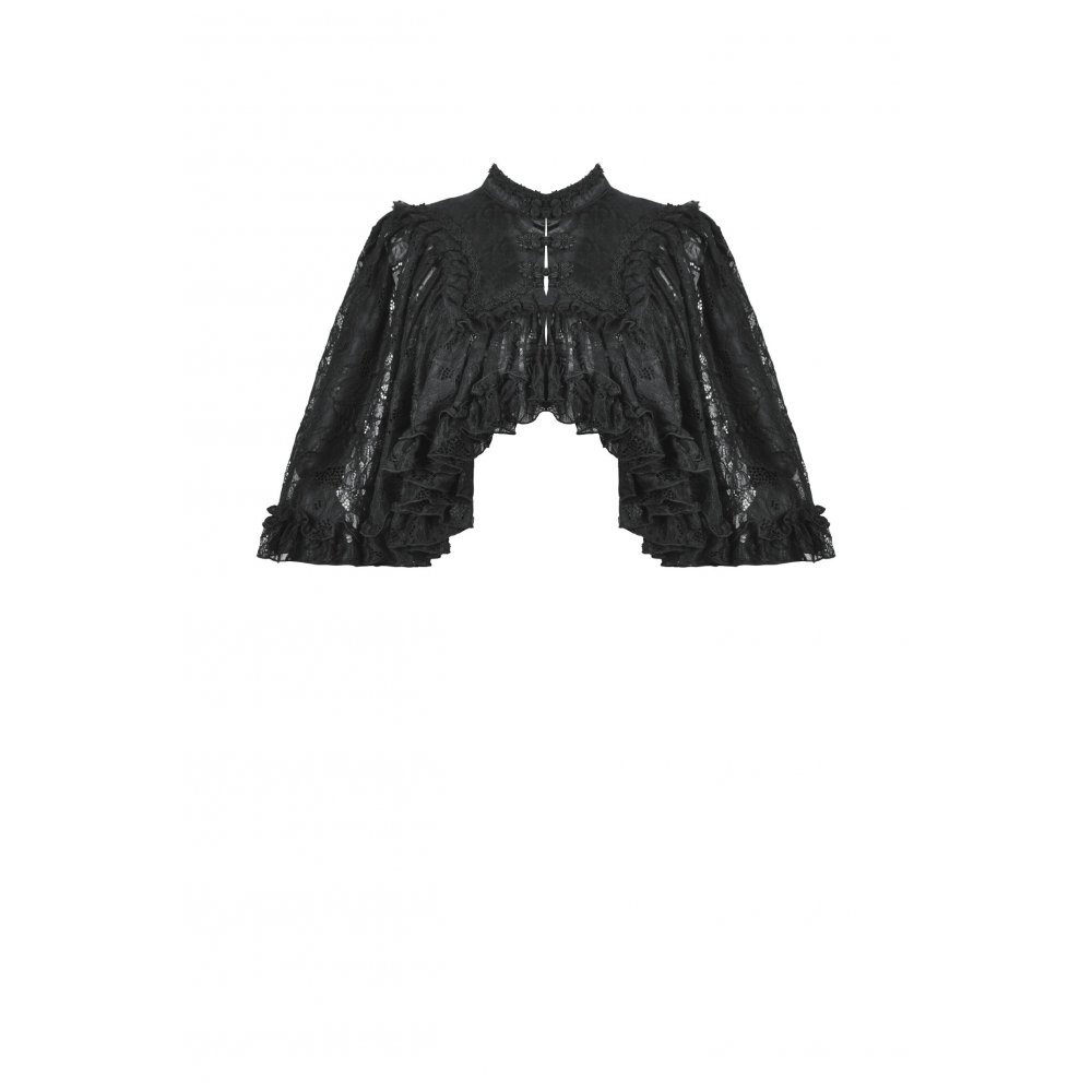 Gothic Elegant Vintage Lace Oversized Sleeves Cape / ボレロ【DARK