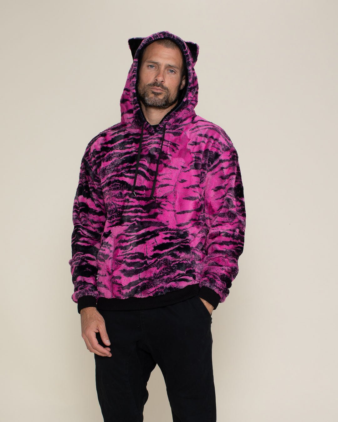 Fur Hoodie in Pink for Men - SpiritHoods