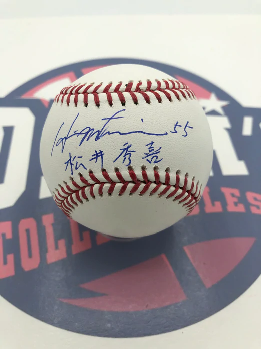 松井秀喜直筆サイン w/＃55＆KANJI書き込み入り MLBボール JSA鑑定