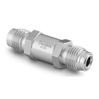 ステンレス鋼製 ポペット式逆止弁、圧力固定型、1/4 インチ・サイズ