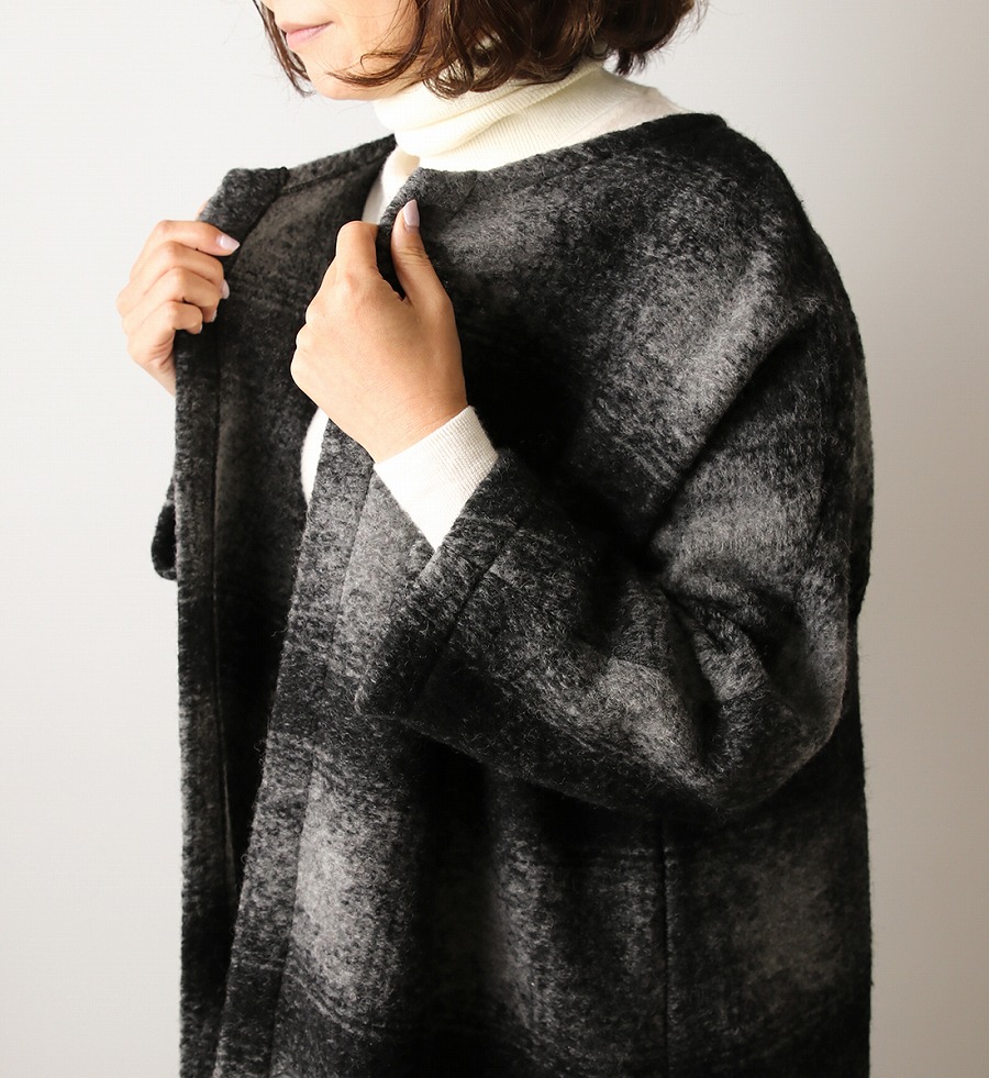 寸法図【NO.655】ドルマンスリーブのシンプルコート＜スゴラク＞ [M便