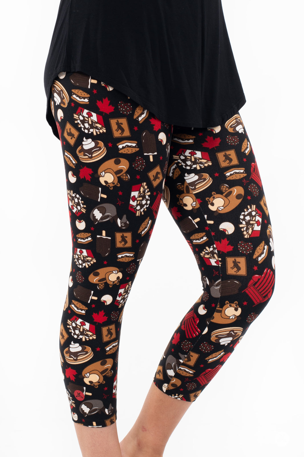 Moose On The Loose Cropped Patterned Leggings | SweetLegs