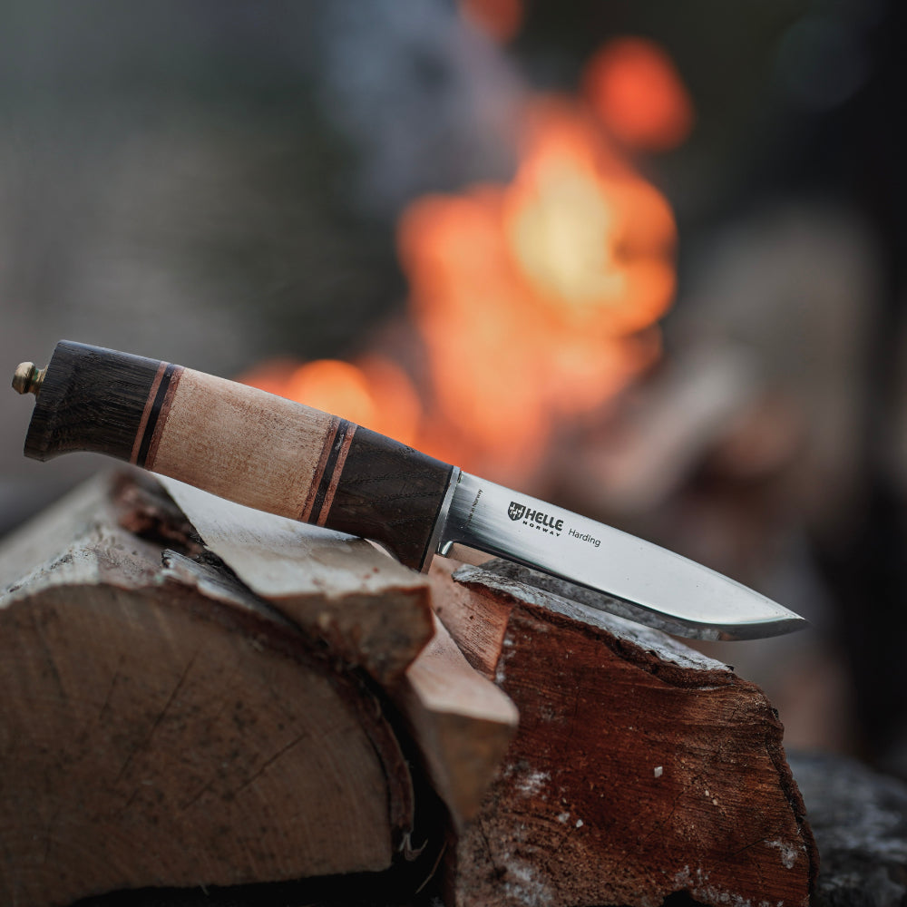 Helle Harding Outdoor Knife with Leather Sheath at Swiss Knife Shop