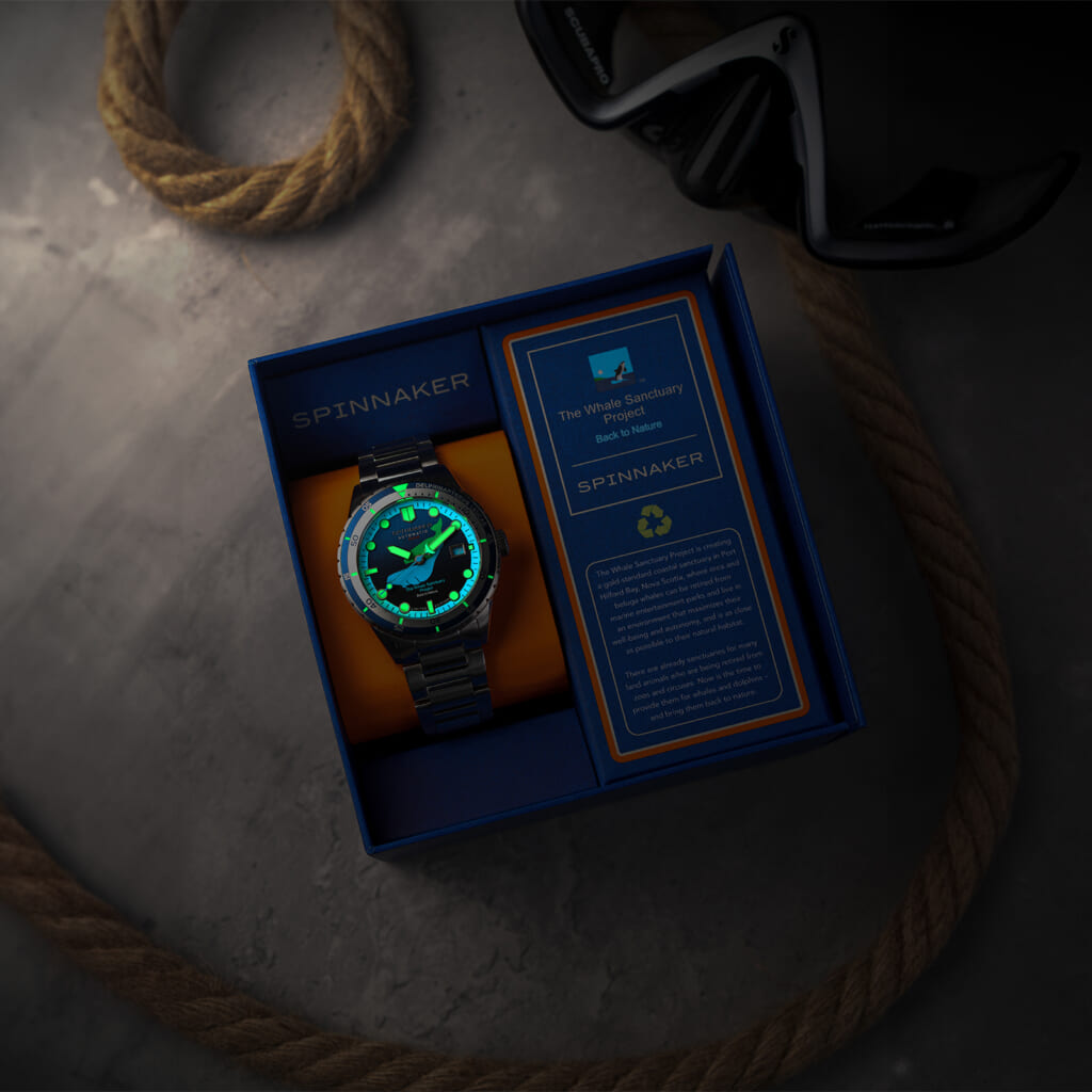 前回は即完売の第2弾【300m防水“スピニカー”限定モデル】文字盤には