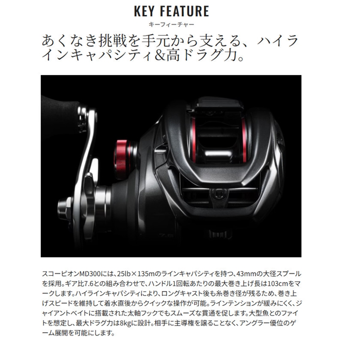 シマノ スコーピオン MD 300XG RIGHT(右) 24年モデル ベイトリール