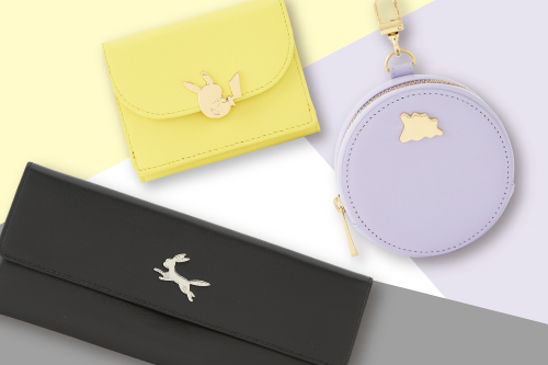 イタリアンレザーを使用したお財布などのグッズが、ポケモンセンターに